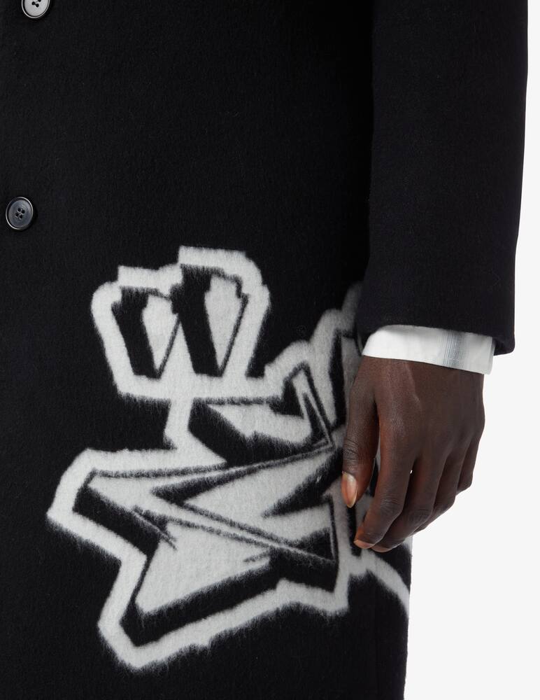 rinascente Off-White Graff wool skate coat - Black