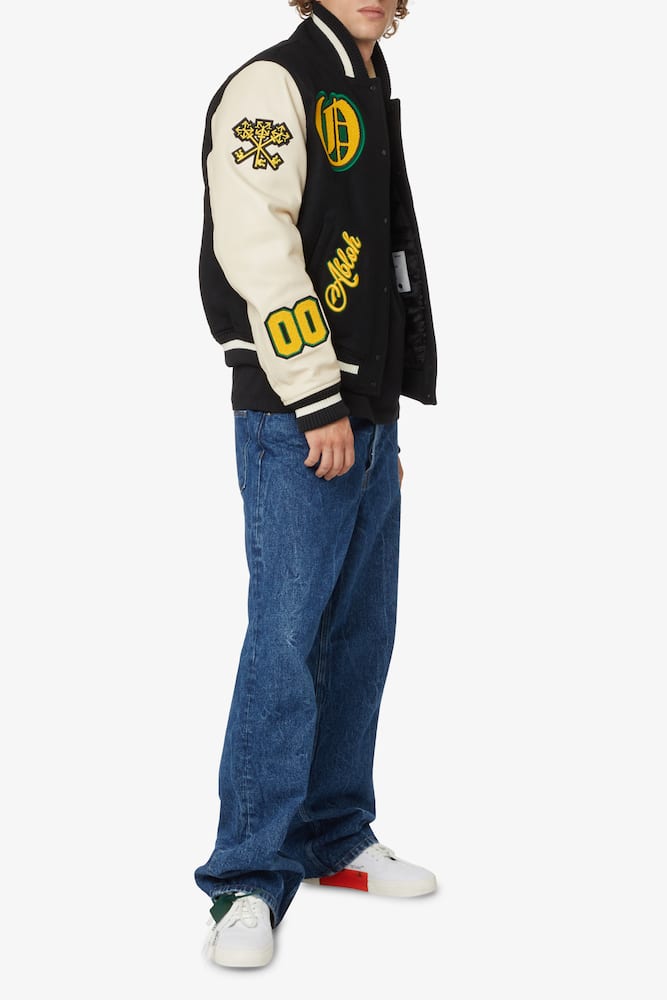 Off-White Giacca in pelle varsity - immagine 2 Off-White Giacca in pelle varsity - immagine 2