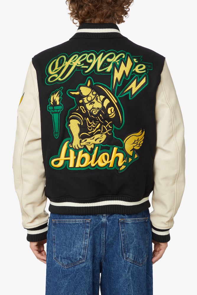 Off-White Giacca in pelle varsity - immagine 3 Off-White Giacca in pelle varsity - immagine 3