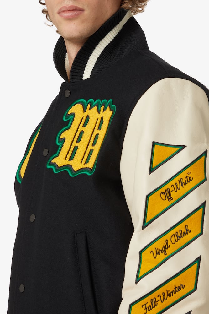 Off-White Giacca in pelle varsity - immagine 4 Off-White Giacca in pelle varsity - immagine 4