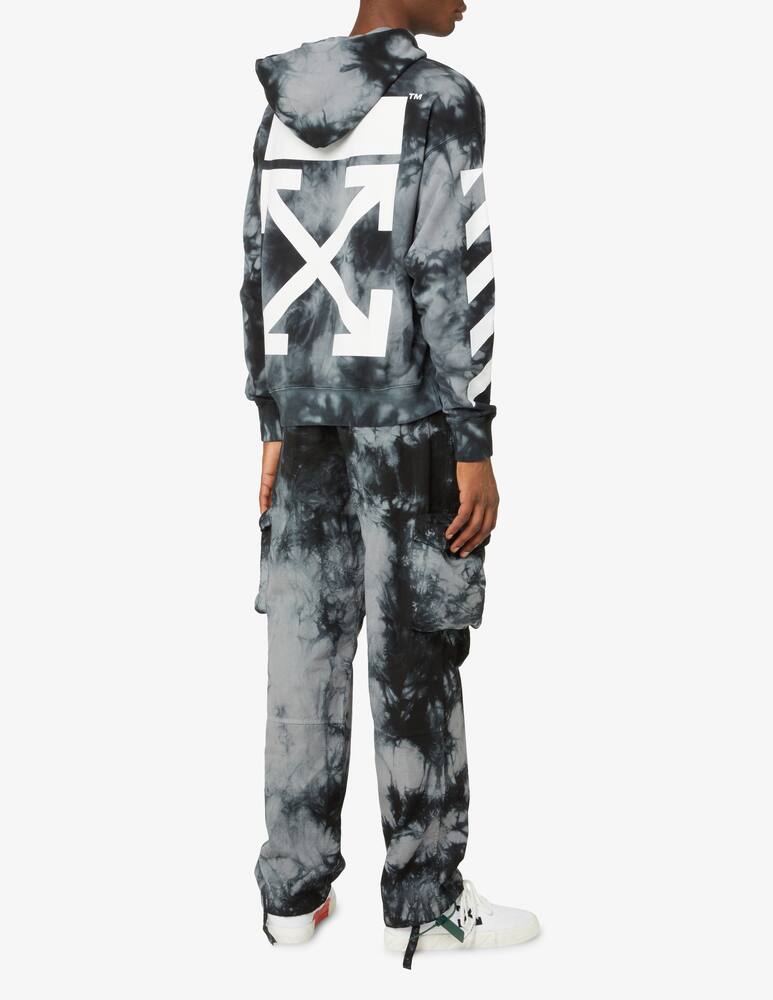 rinascente Off-White Diag arrow tie dye skate hoodie - Grey