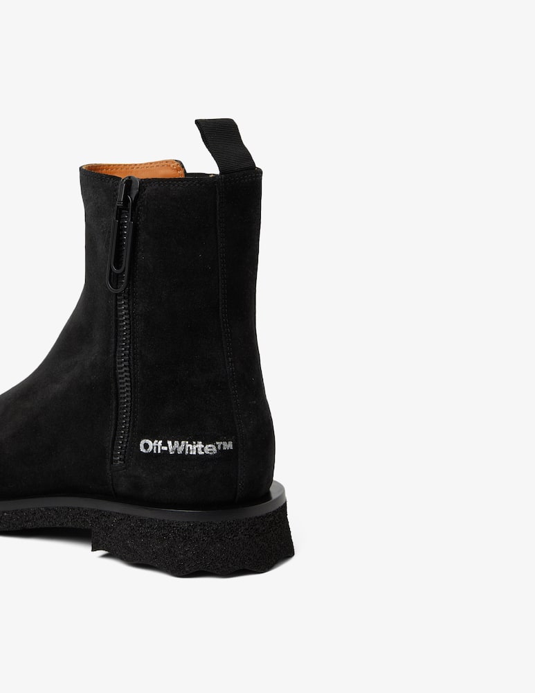 rinascente Off-White Stivaletto in suede e suola in spugna - Nero