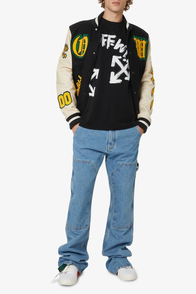 rinascente Off-White Maglietta paint script over skate - Nero