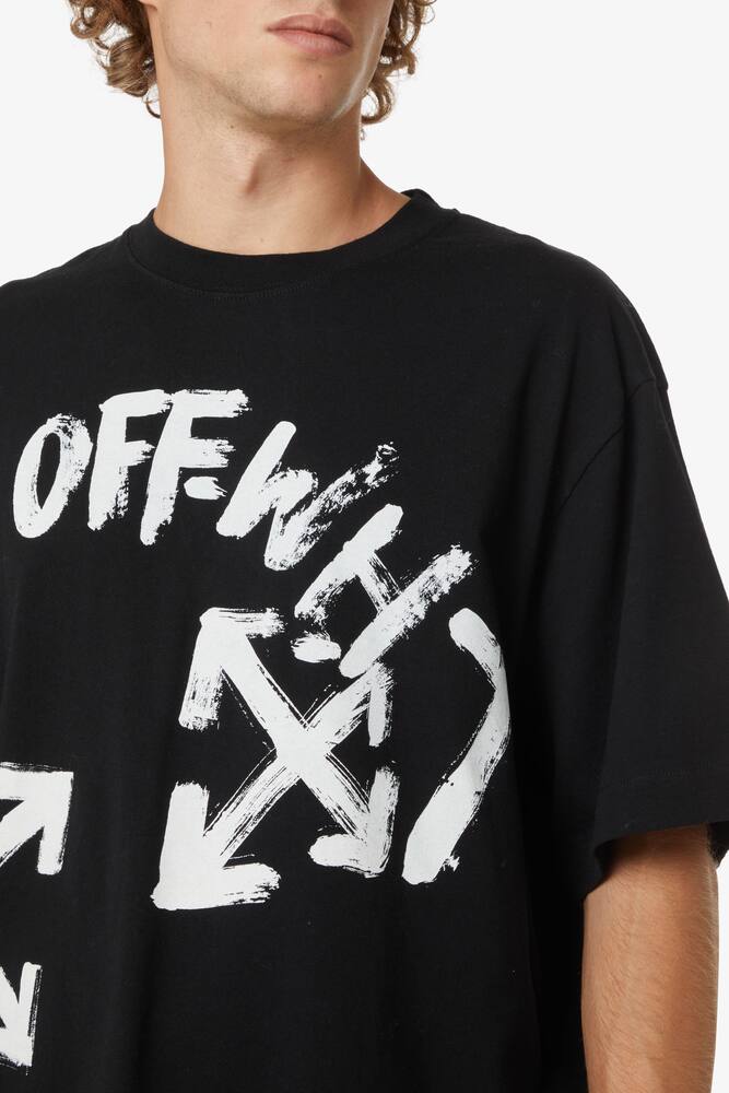 rinascente Off-White Maglietta paint script over skate - Nero