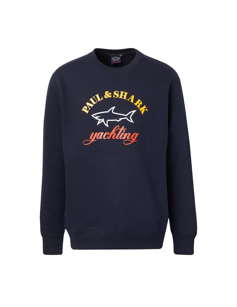 Paul & Shark Logo shark + lettering roundneck sweatshirt - blue - picture 6