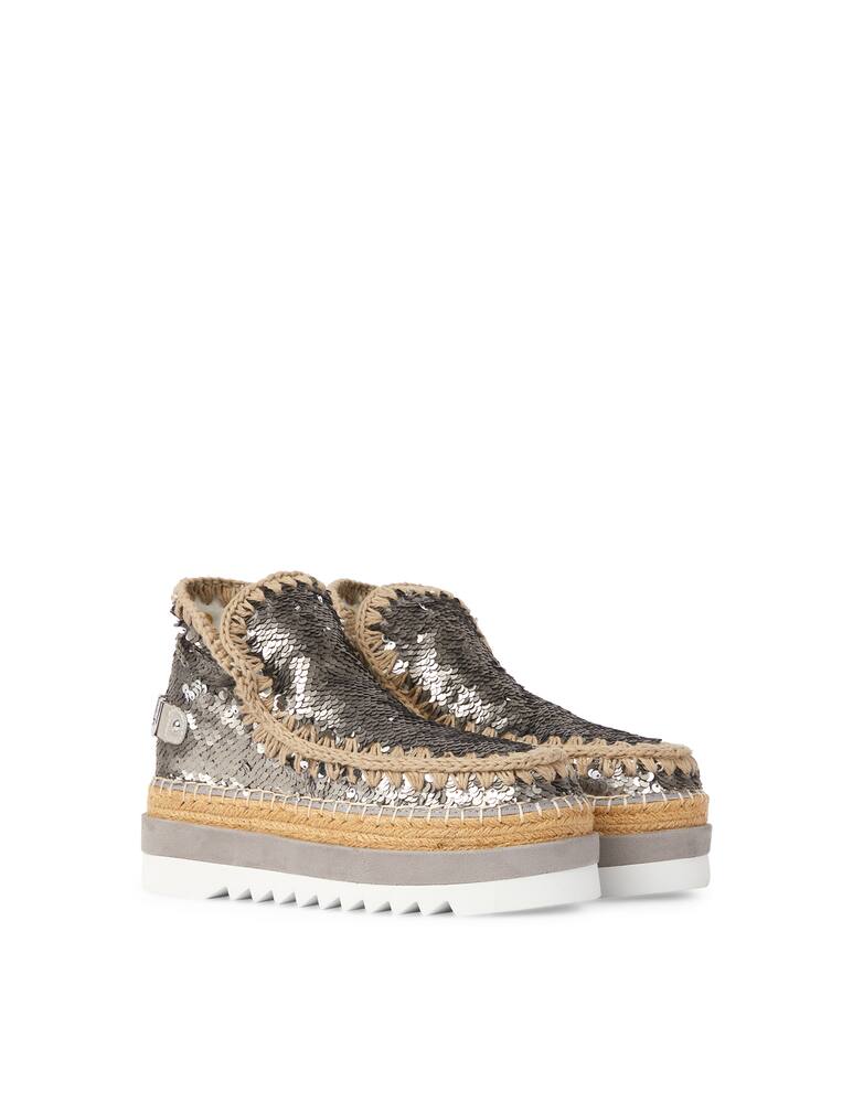 rinascente Mou Stivaletti con zeppa Eskimo in yuta con paillettes