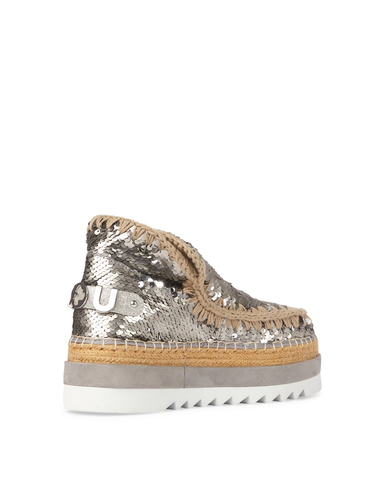 rinascente Mou Stivaletti con zeppa Eskimo in yuta con paillettes