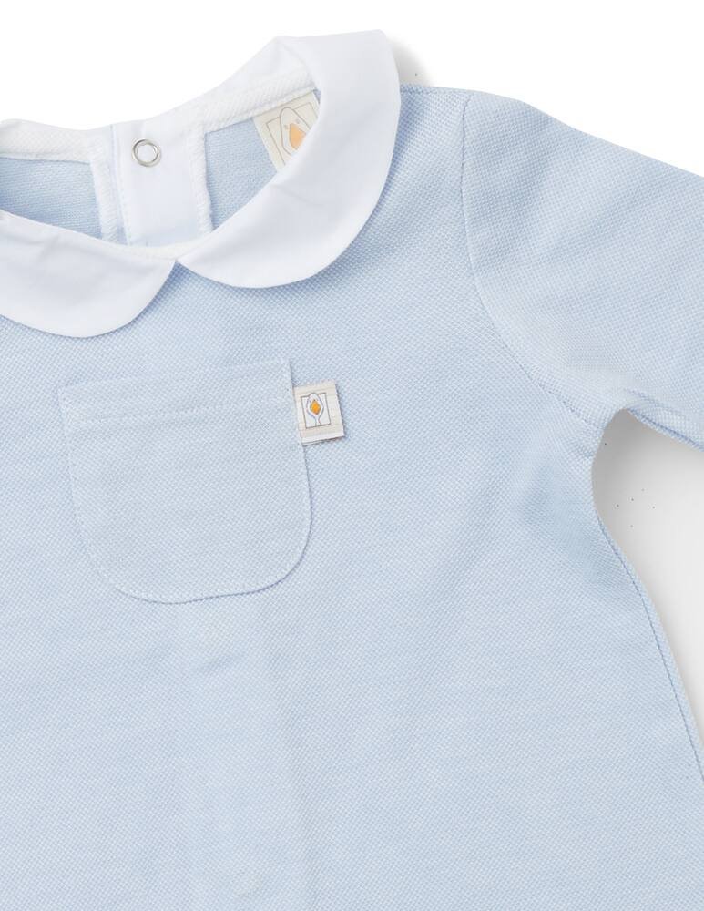 rinascente Filobio Baby bodysuit with collar and pocket - Azzurro