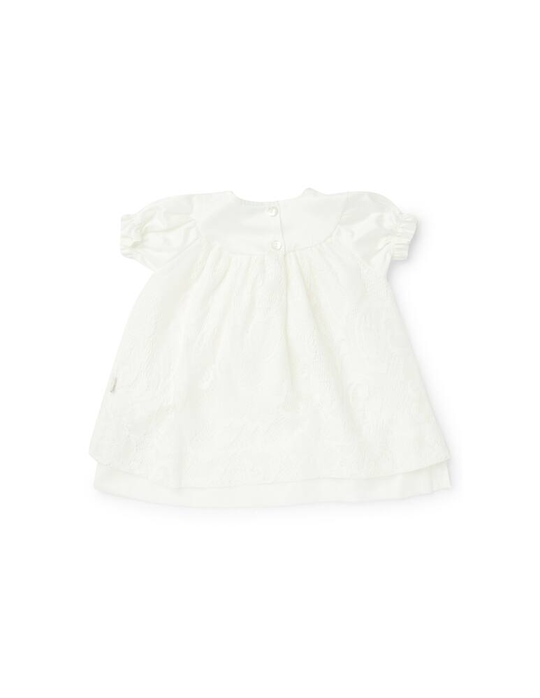 rinascente Filobio Baby cotton dress with laces - Bianco