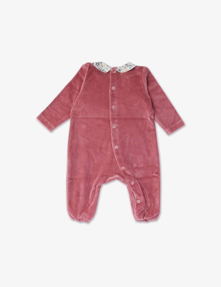 Filobio Organic cotton chenille onesie with collar and pocket - Pink - picture 3 Filobio Organic cotton chenille onesie with collar and pocket - Pink - picture 3