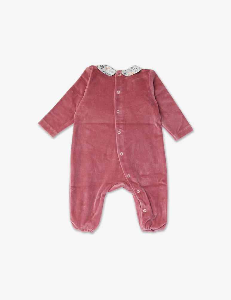 rinascente Filobio Tutina in ciniglia di cotone bio con colletto e taschino - Rosa