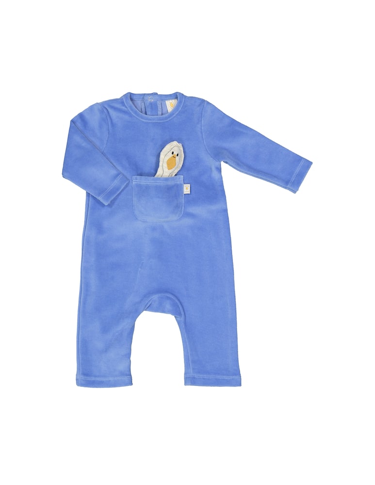Filobio Tutina senza piedini con taschino e anito mascotte - Blu - immagine 1 Filobio Tutina senza piedini con taschino e anito mascotte - Blu - immagine 1