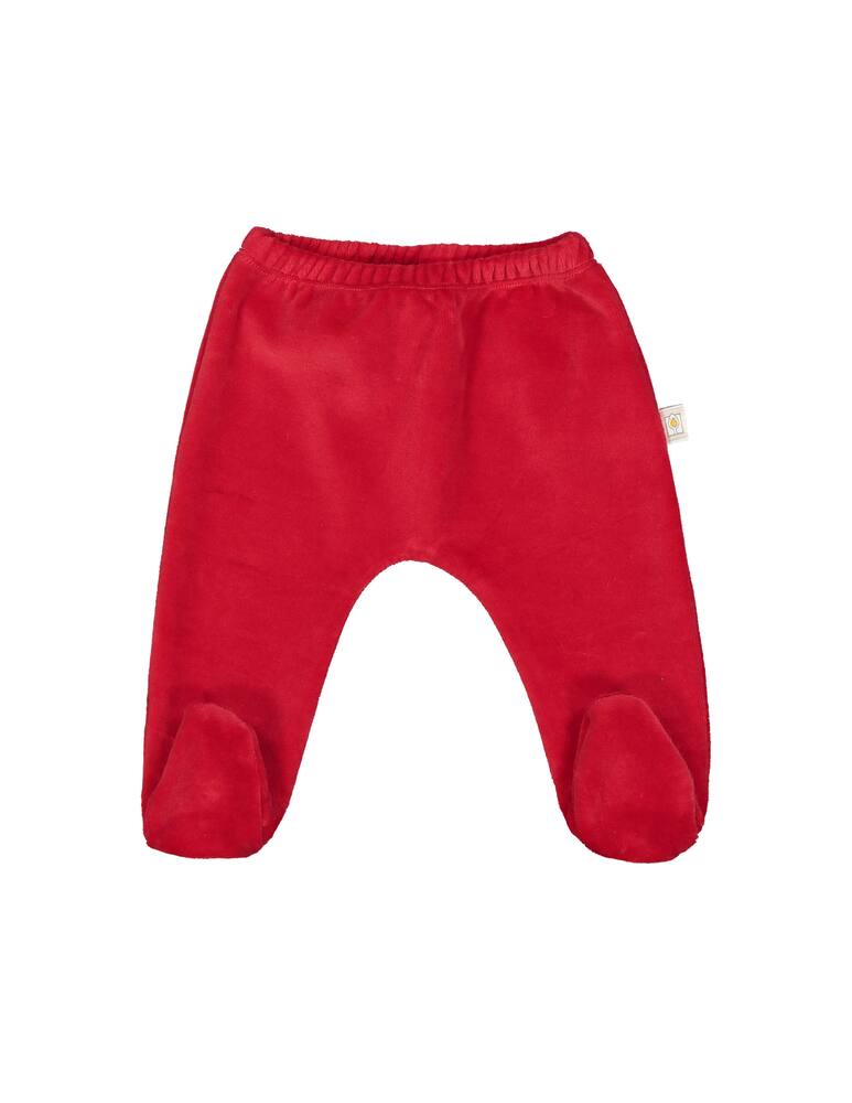 rinascente Filobio Completo in ciniglia di puro cotone bio con colletto e tasca - Rosso