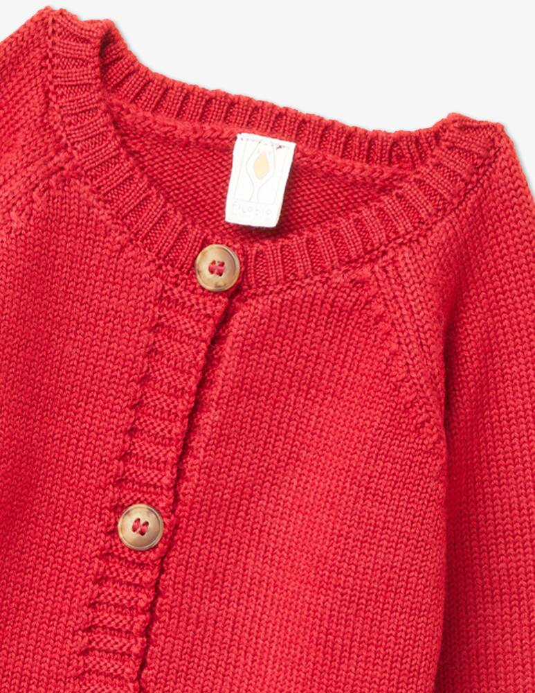 rinascente Filobio Cardigan girocollo tommy - Rosso