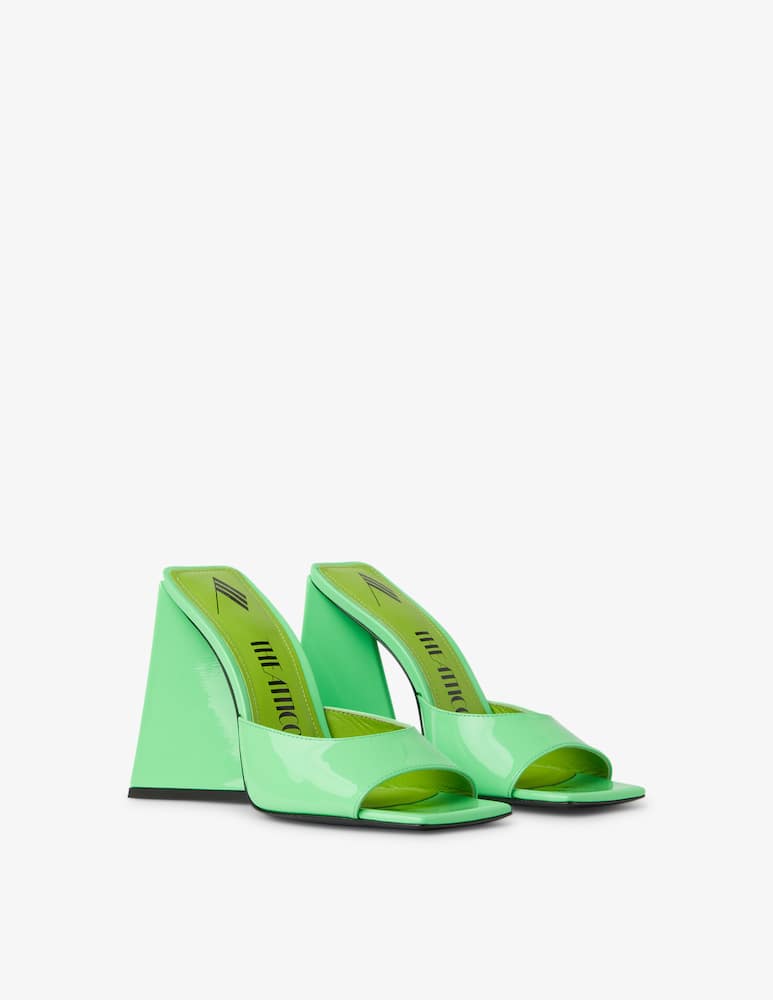 The Attico neon green patent leather Devon 