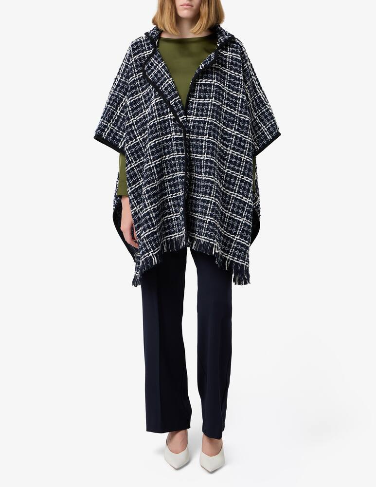 rinascente EMME Plaid fringe poncho
