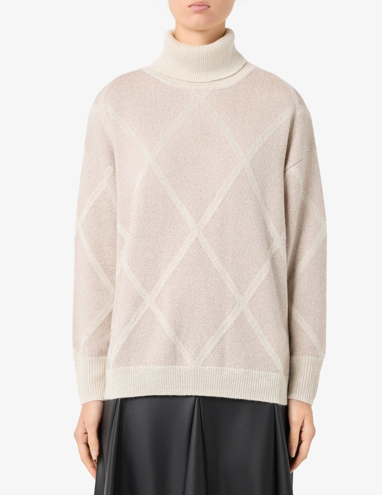 rinascente EMME Argyle turtleneck jumper