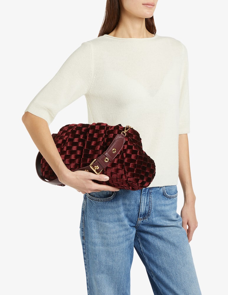 rinascente Marella Intreccio velvet bag