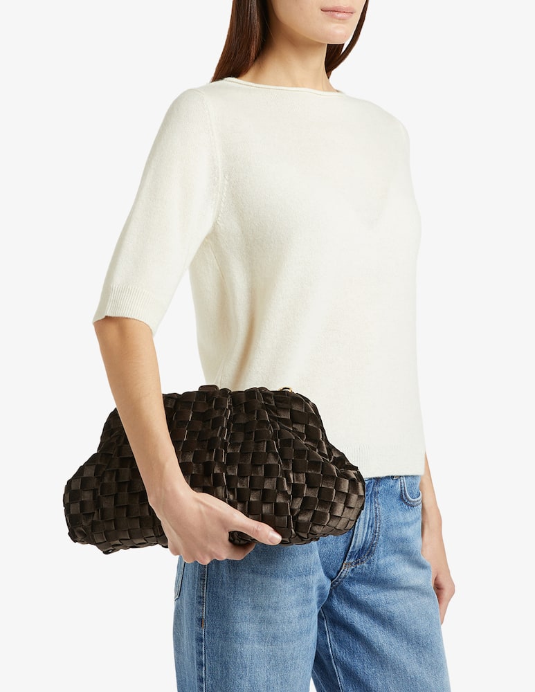 Marella Intreccio velvet clutch - picture 1 Marella Intreccio velvet clutch - picture 1