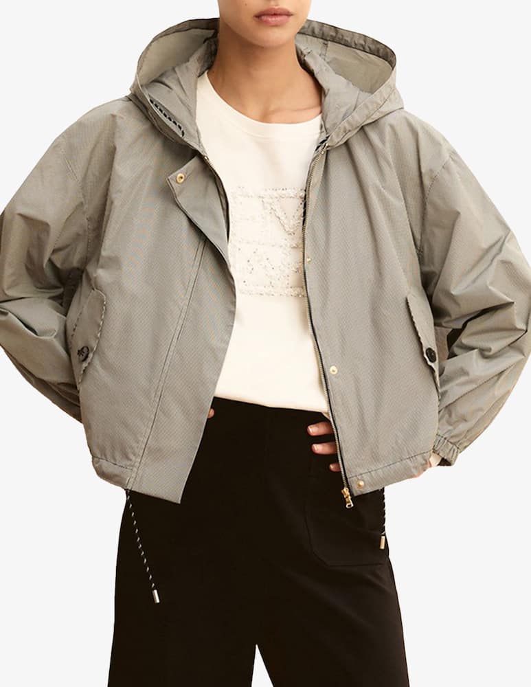 rinascente EMME Microcheck hooded jacket