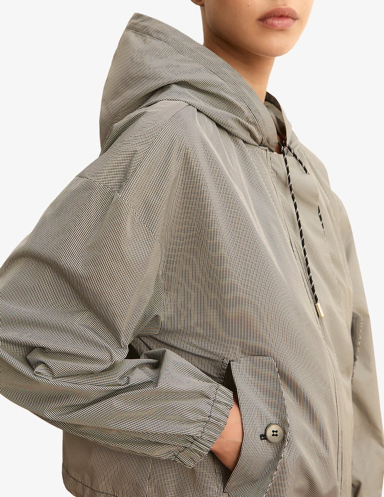 rinascente EMME Microcheck hooded jacket