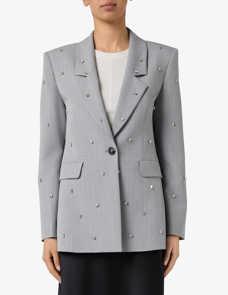 Marella Stretch canvas blazer with crystal detail MLLPASSO - picture 1 Marella Stretch canvas blazer with crystal detail MLLPASSO - picture 1