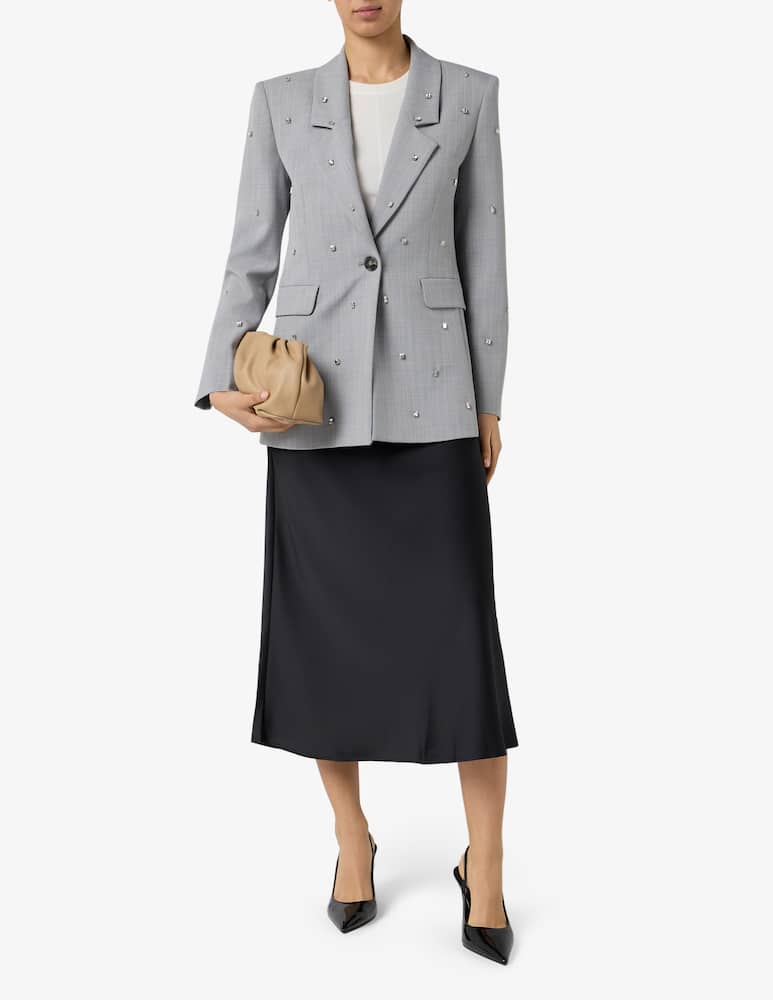 Marella Stretch canvas blazer with crystal detail MLLPASSO - picture 2 Marella Stretch canvas blazer with crystal detail MLLPASSO - picture 2