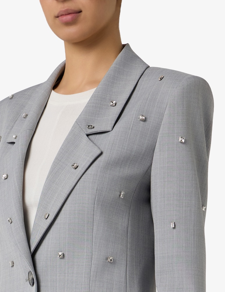 Marella Stretch canvas blazer with crystal detail MLLPASSO - picture 4 Marella Stretch canvas blazer with crystal detail MLLPASSO - picture 4
