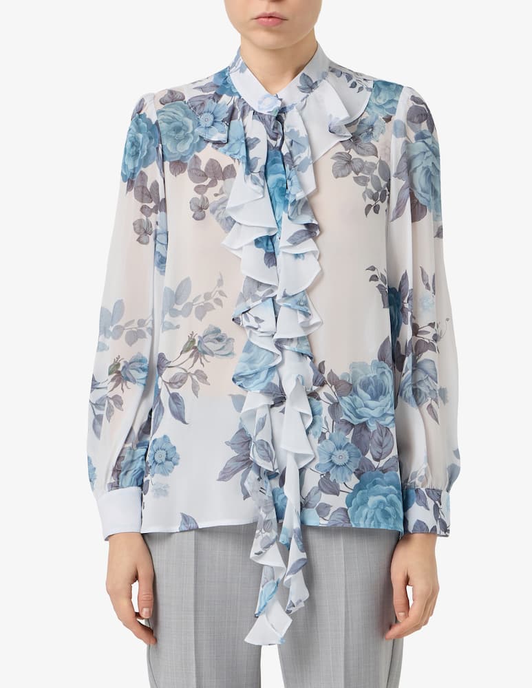 rinascente Marella Ruched georgette shirt