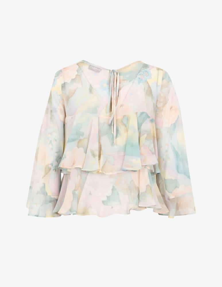 rinascente Marella Watercolour ruffle blouse