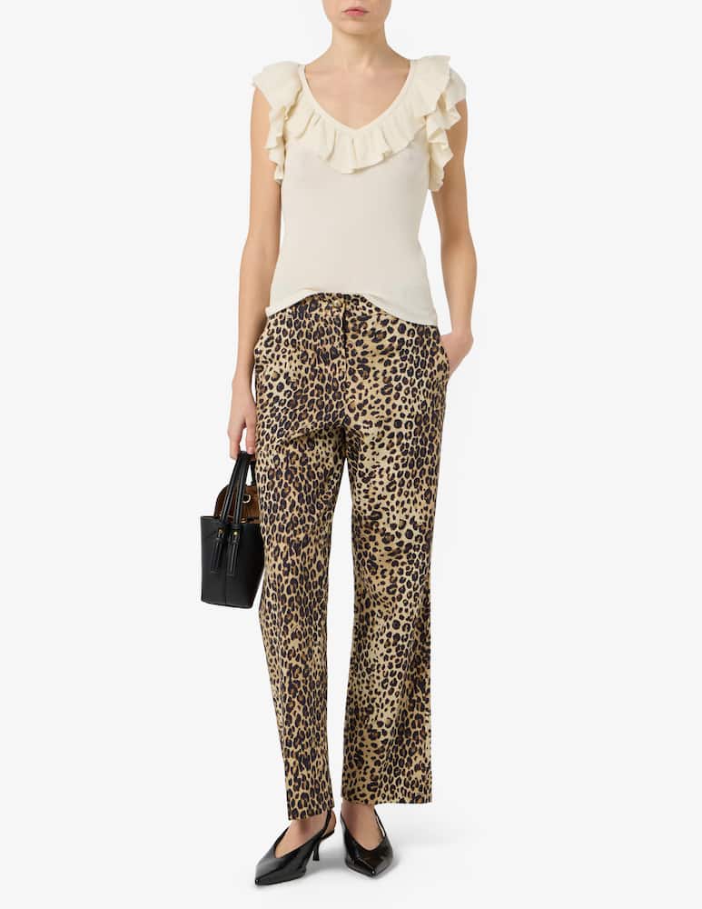 Marella Ruffled fine rib-knit top MLSMATASSA - picture 2 Marella Ruffled fine rib-knit top MLSMATASSA - picture 2
