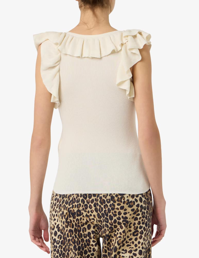 Marella Ruffled fine rib-knit top MLSMATASSA - picture 3 Marella Ruffled fine rib-knit top MLSMATASSA - picture 3