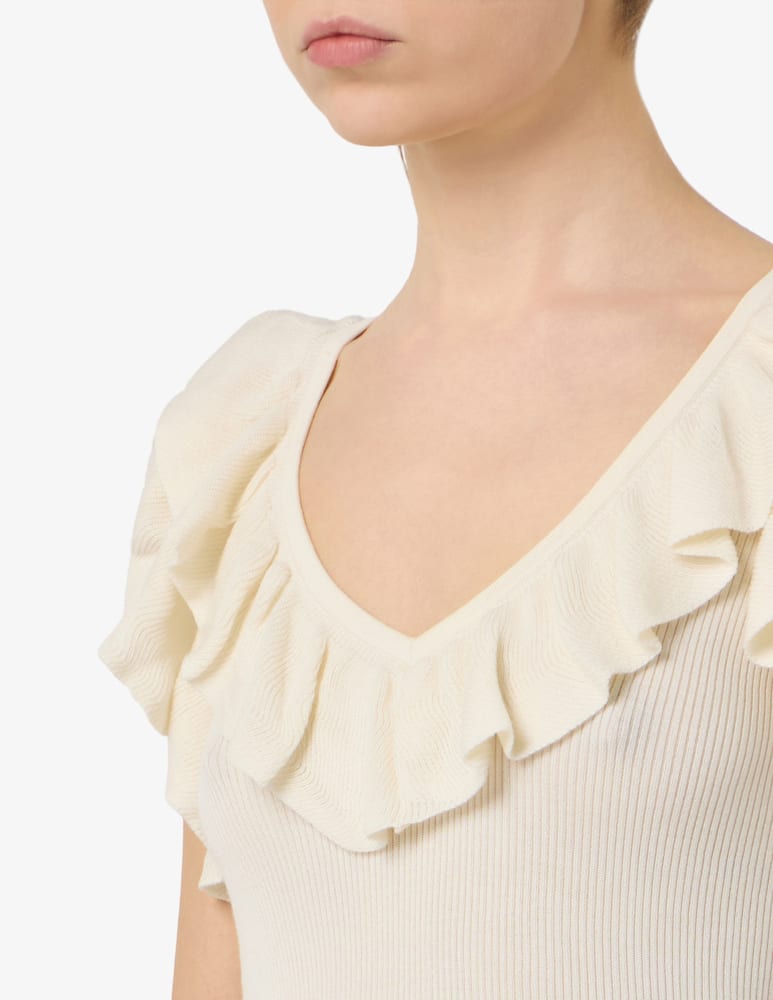 Marella Ruffled fine rib-knit top MLSMATASSA - picture 4 Marella Ruffled fine rib-knit top MLSMATASSA - picture 4