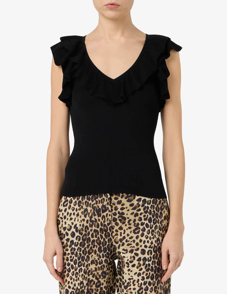 rinascente Marella Ruffle knit v-neck top