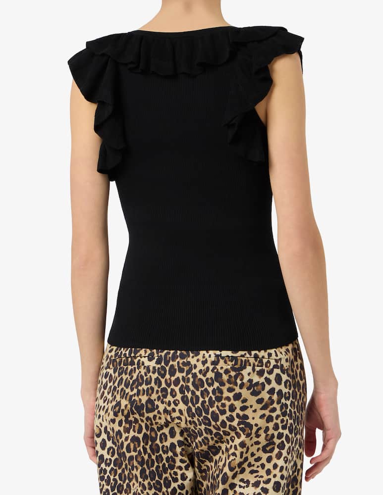 rinascente Marella Ruffle knit v-neck top