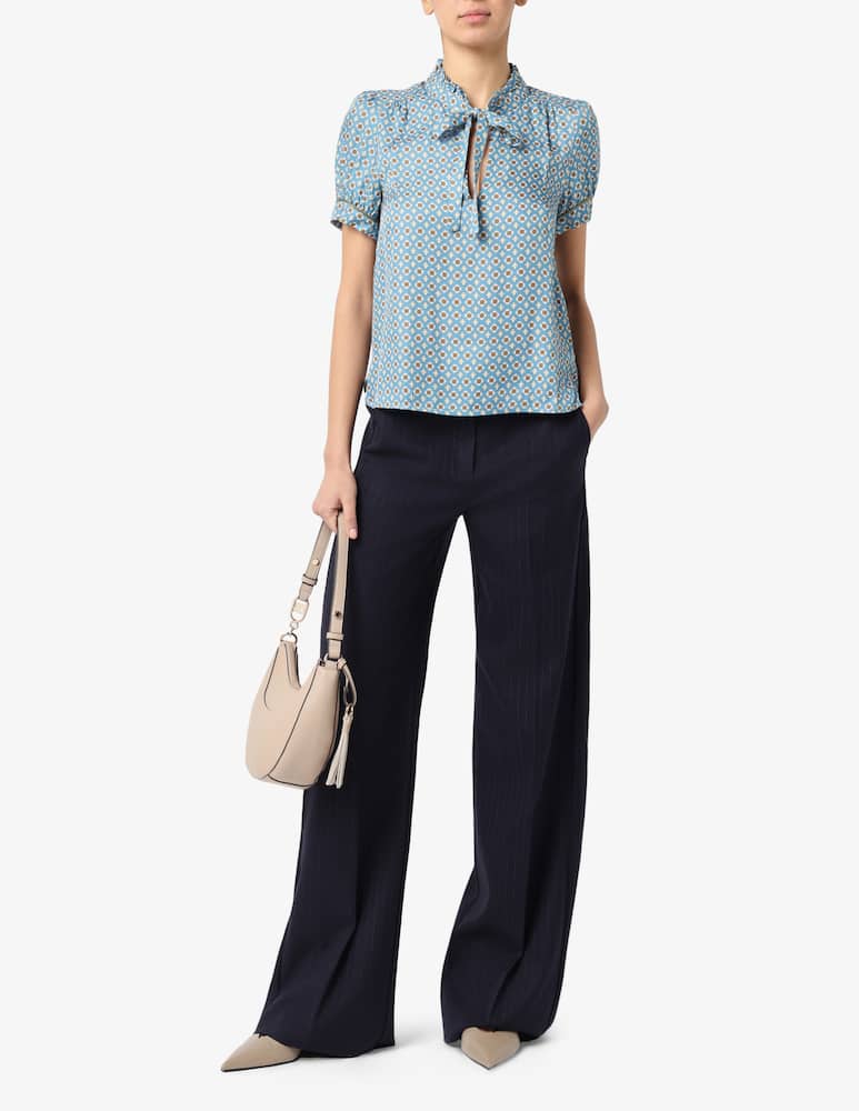 rinascente iBlues Printed tie neck blouse