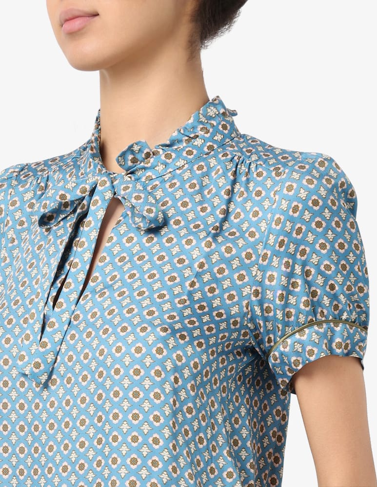 rinascente iBlues Printed tie neck blouse