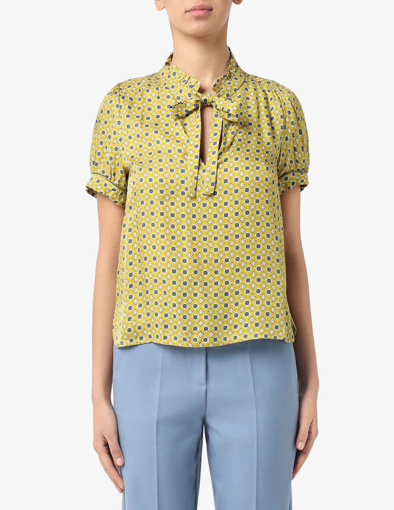 rinascente iBlues Printed tie neck blouse