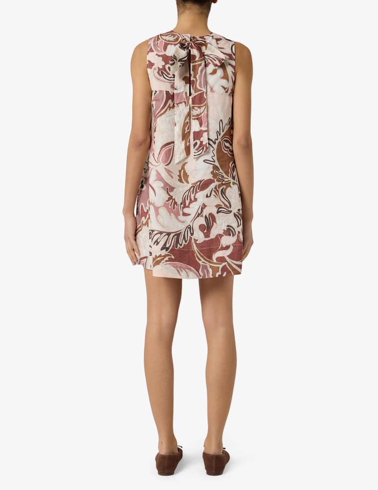 rinascente Marella Sleeveless printed linen dress