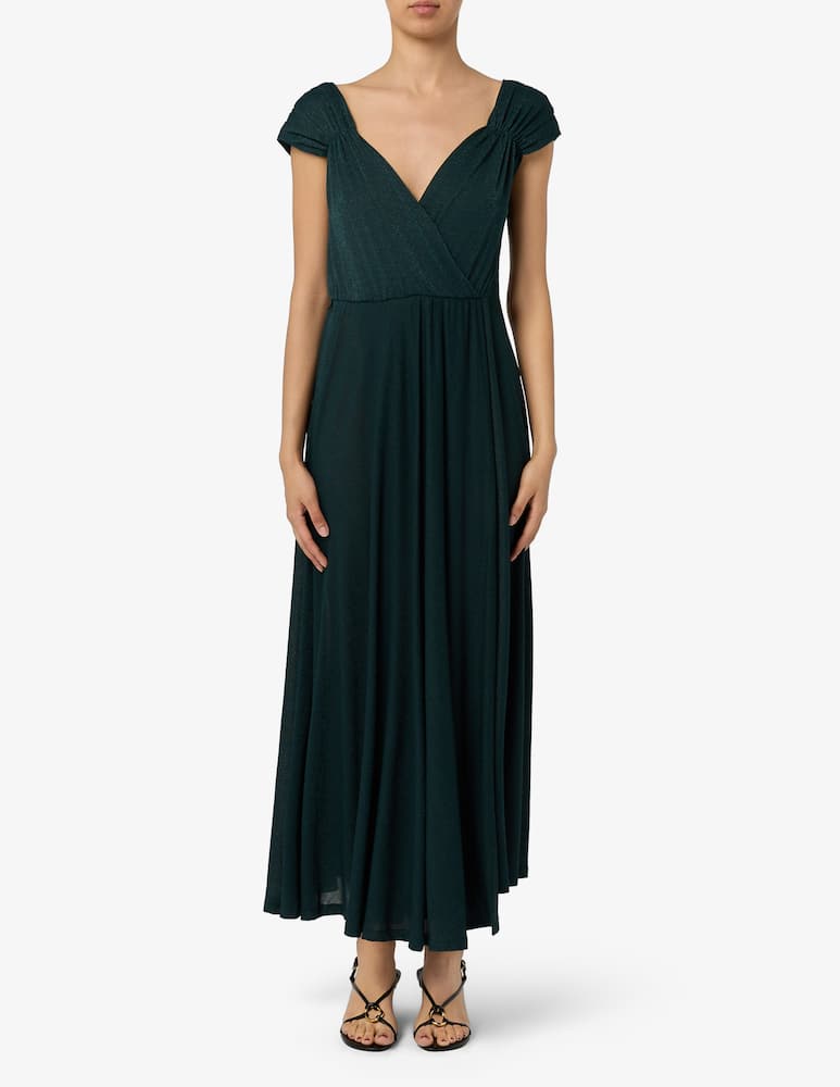 rinascente EMME Lurex pleated long dress
