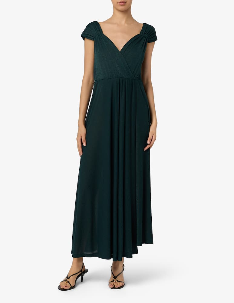rinascente EMME Lurex pleated long dress
