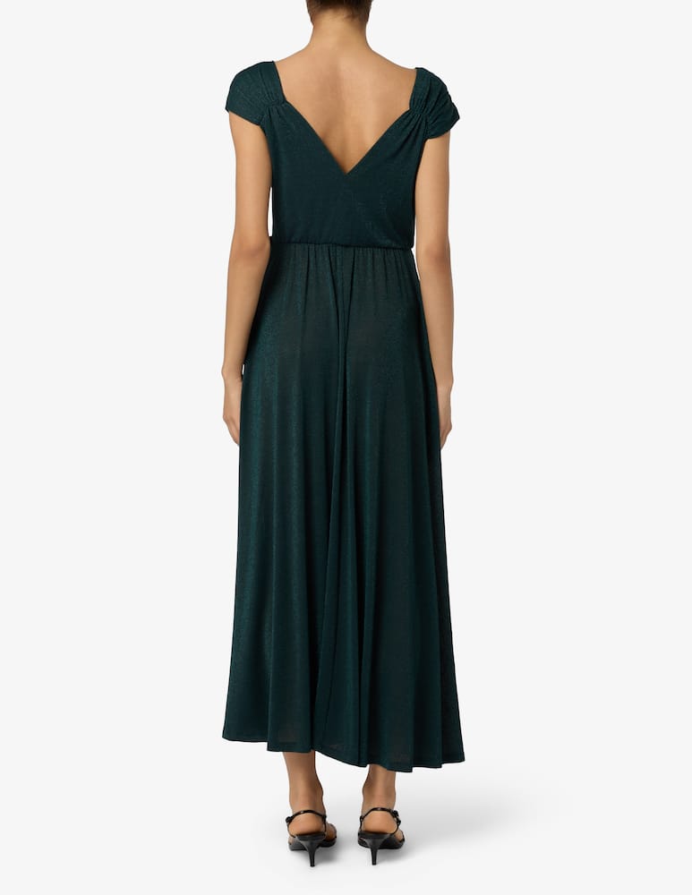 rinascente EMME Lurex pleated long dress