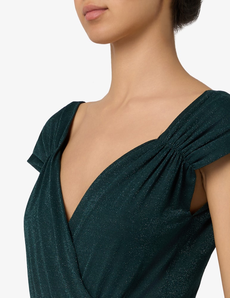 rinascente EMME Lurex pleated long dress