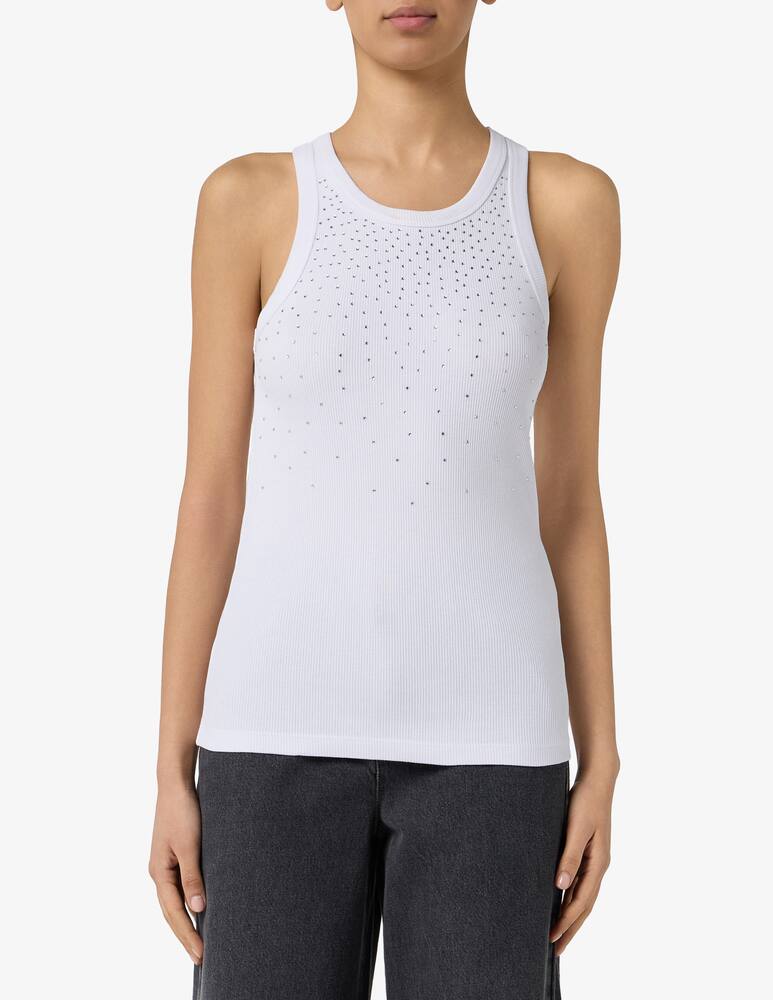 EMME Ribbed tank top with strass EMMUBICATO - picture 1