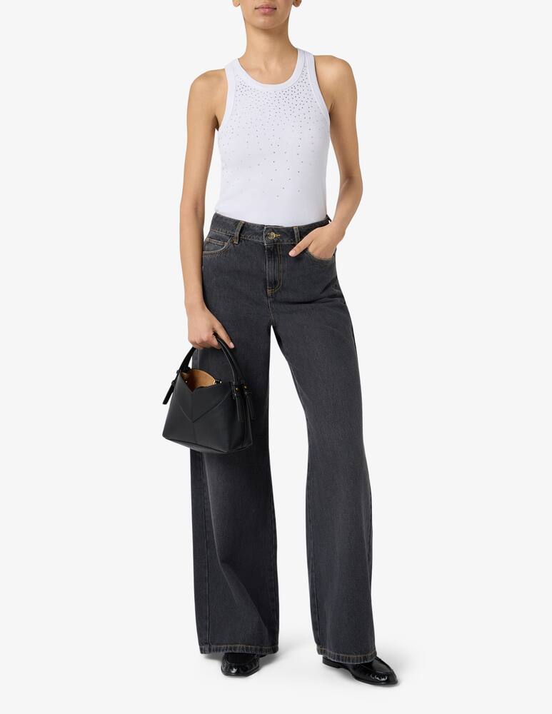 EMME Ribbed tank top with strass EMMUBICATO - picture 2
