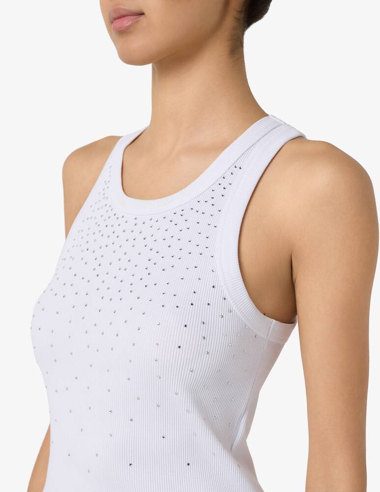 EMME Ribbed tank top with strass EMMUBICATO - picture 4