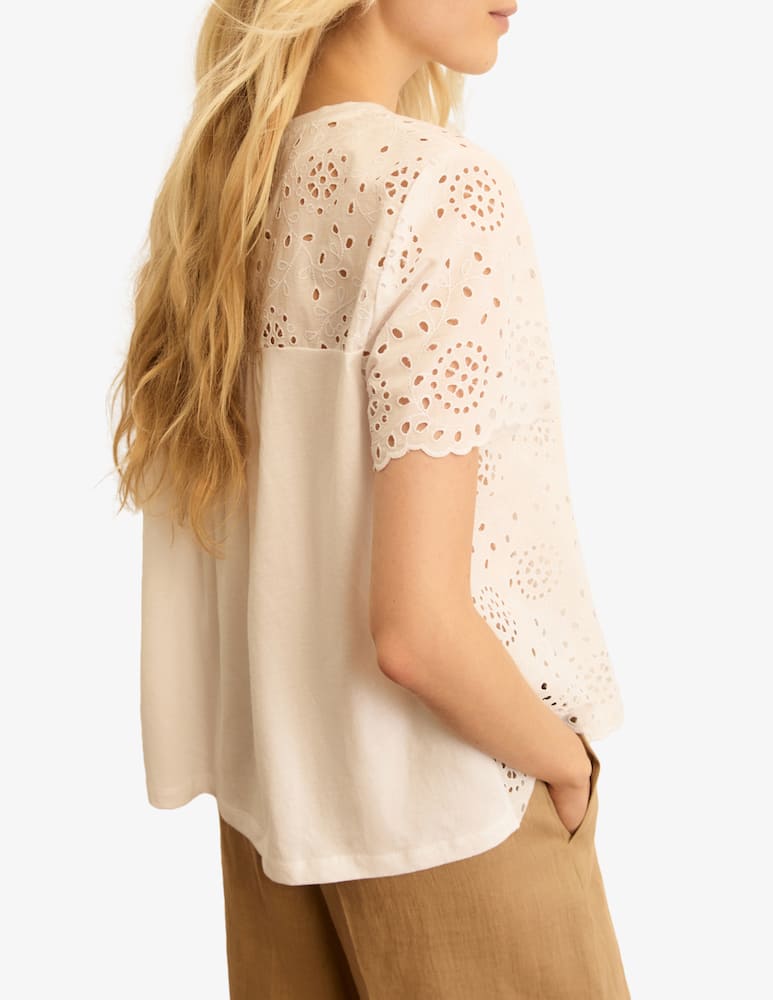 rinascente EMME Broderie anglaise t-shirt EMMVELETTA