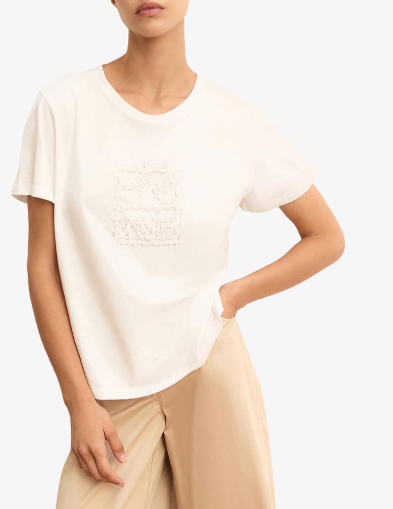 rinascente EMME T-shirt ricamo spalla