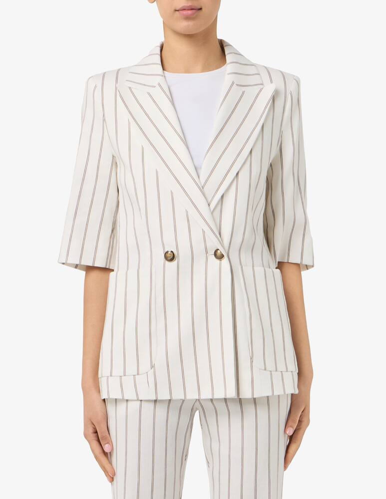 Marella Blazer gessato in lino - immagine 1 Marella Blazer gessato in lino - immagine 1