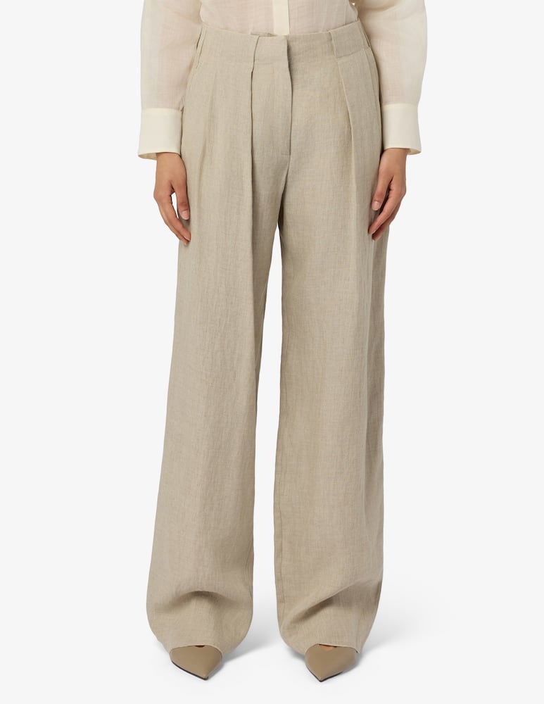 rinascente Marella Washed linen trousers MLLRETE